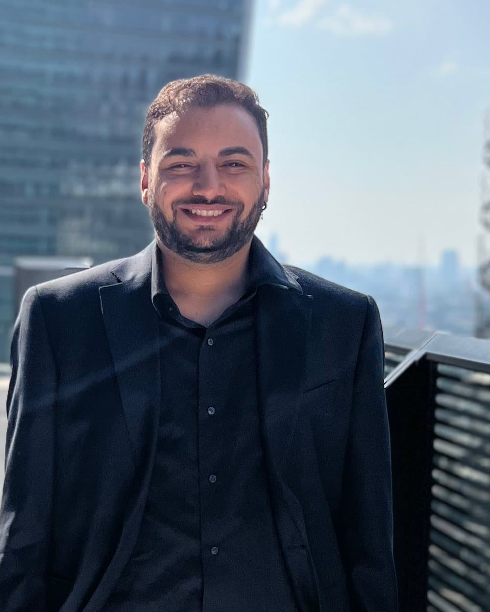 Vinicius Vieira, photographed on a rooftop in the City of London